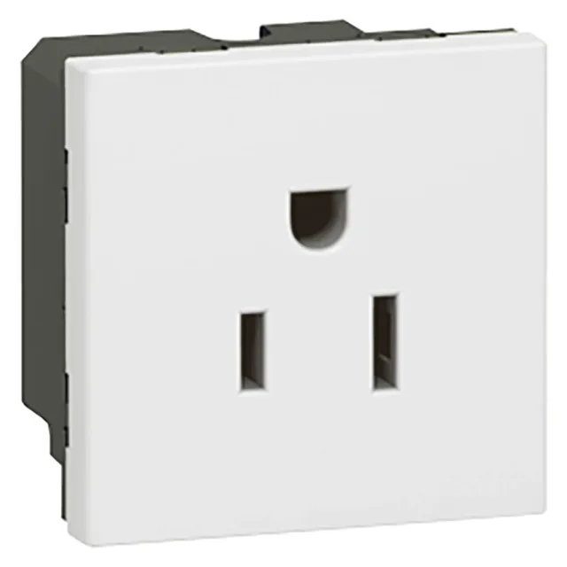 Prise de courant 2P+T 15A standard US Mosaic 2 modules – blanc — Legrand