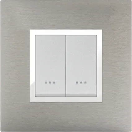 Plaque carrée 2 modules acier inoxydable STIEL ALPHA Prestige