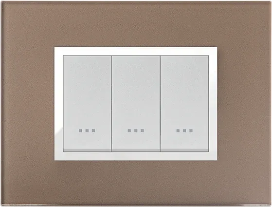 STIEL ALPHA Prestige 3-module rectangular bronze glass cover plate