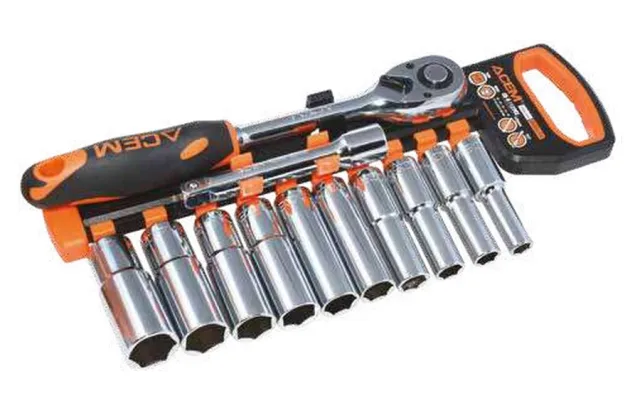 Set of sockets deep series and handle ratcheting 1/2&Prime; — 582720