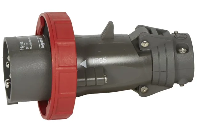 Fiche mobile droite Hypra IP66/67-55 16A - 380V~ à 415V~ - 3P+T - plastique — Legrand