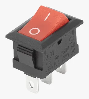Small red rocker switch – 6 A 250 VAC / 10 A 125 VAC