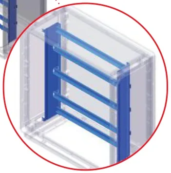 Accessoires et pièces de rechange Grafi 9 Largeur 910 mm — Châssis support d’appareils sur rail DIN