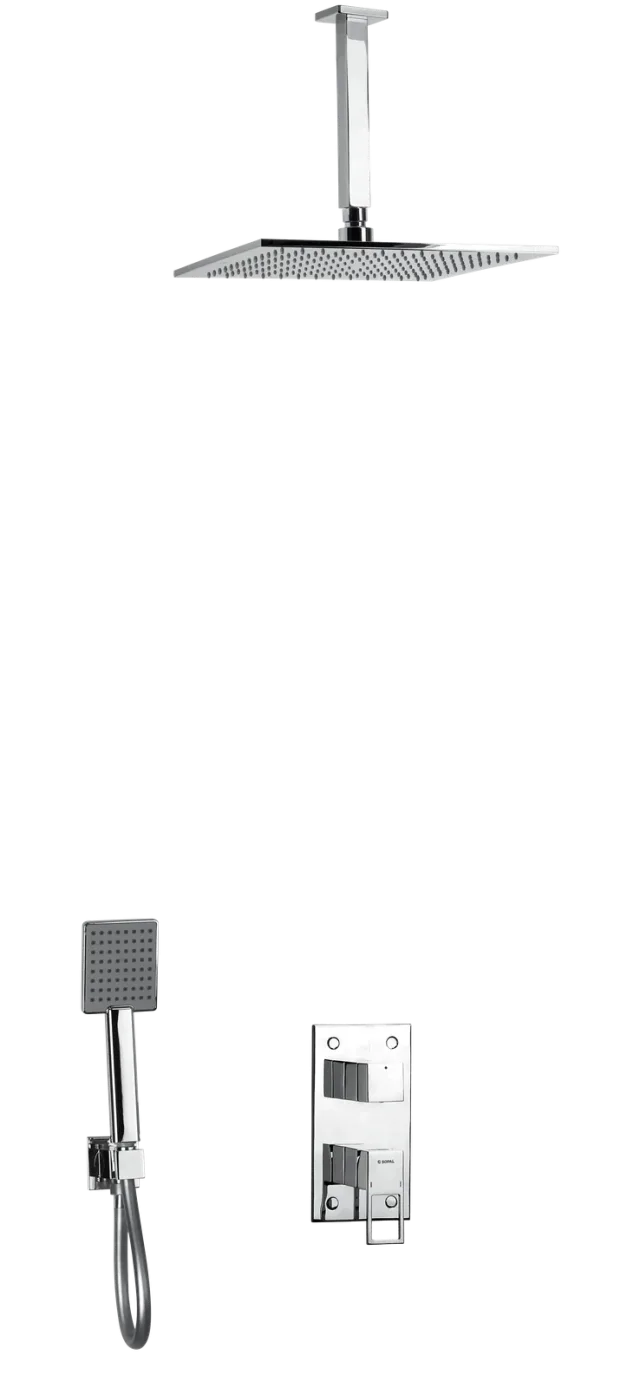 Shower mixer concealed with ceiling rain shower Zaghouan — SOPAL 06FTA04