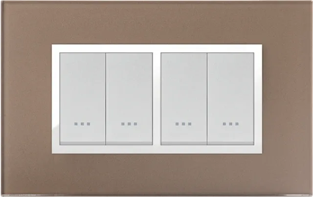 STIEL ALPHA Prestige 4-module rectangular bronze glass cover plate