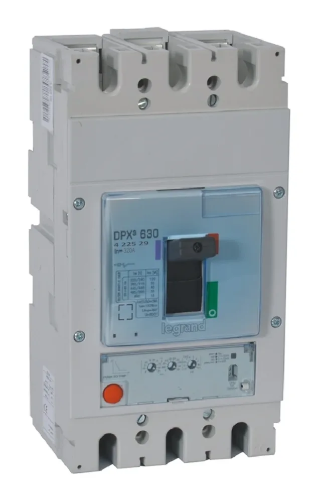 Legrand DPX³ 630 electronic S1 moulded-case circuit breaker — 320A, 3 poles, 100kA Icu at 400V, IP30 — 422529