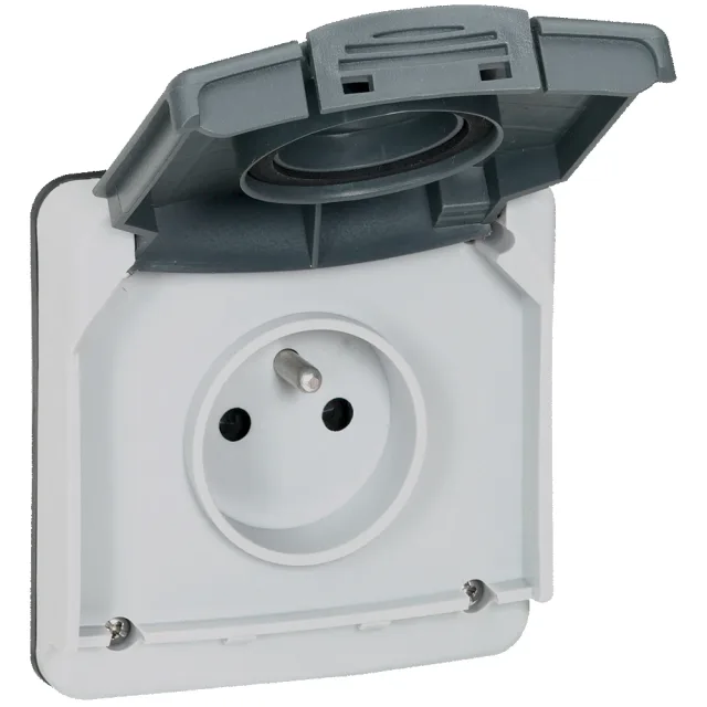 Legrand Plexo socket outlet — 16A, 250V, Grey — 090486