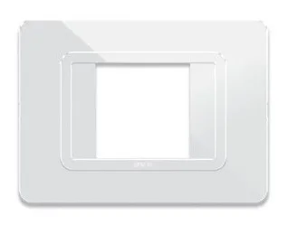 Plate technopolymer 44 rectangular white 2 modules — SOMEF 44PY02B