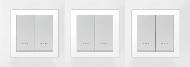 STIEL ALPHA Quadro 6-module square snow white cover plate with chrome trim