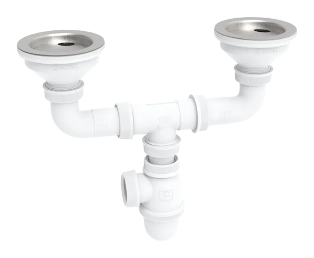 Stainless steel sink drainage assembly double-bowl standard — SOPAL