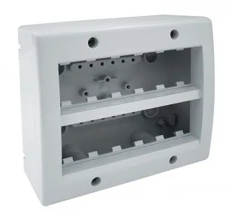Boite apparente 6+6 modules S45 blanc — SOMEF 45Q12BG