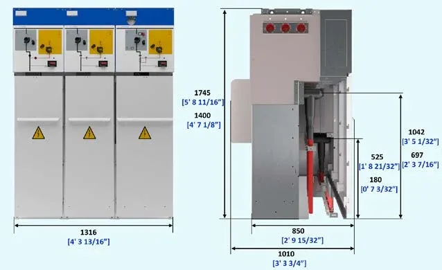 Ormazabal cgm.3-2lp — Compact medium-voltage (MV) switchgear — Two lines and fuse protection