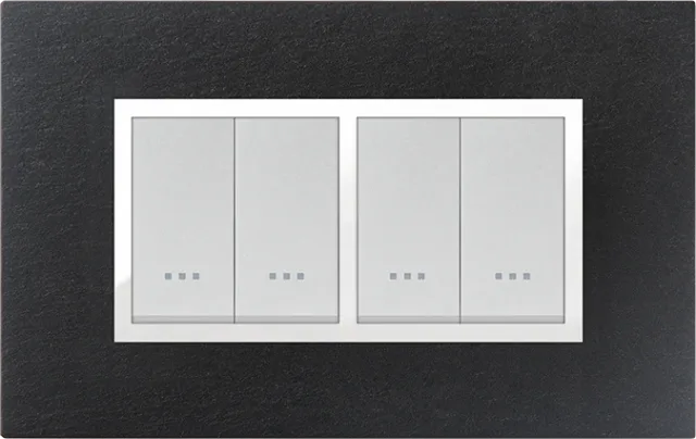 STIEL ALPHA Prestige 4-module rectangular slate cover plate
