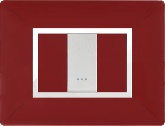 STIEL ALPHA Élégance 1-module rectangular burgundy cover plate with chrome trim