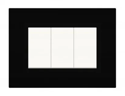 Plates NOVA 45 rectangular black 3 modules — SOMEF 45PLN03NL