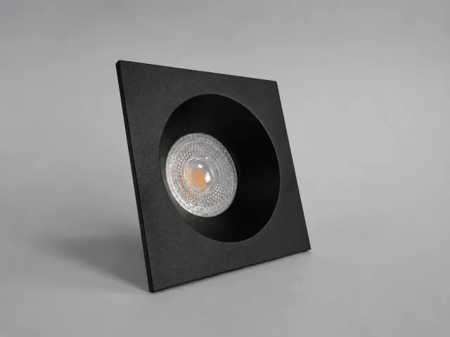 LUMOS square MONO black recessed spotlight trim