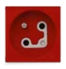 Socket 2P+T square French red with keying — SOMEF 45116SVM