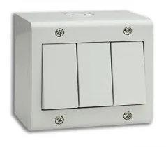 Boite apparente 3 modules S45 blanc — SOMEF 45Q03BG