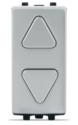 Commutateur pour volets roulants à boutons poussoirs silver STIEL ALPHA