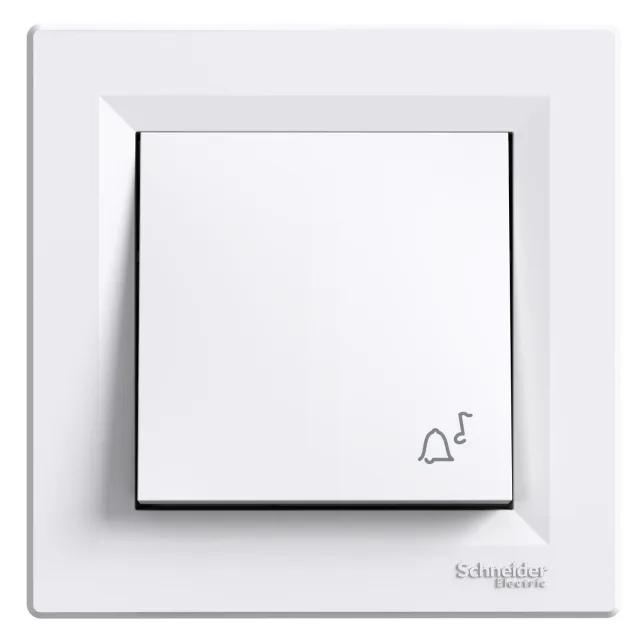 Asfora EPH0800121 push button with bell symbol — white
