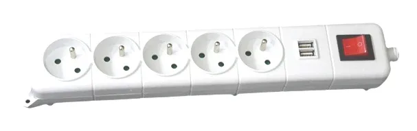 5-outlet power strip with USB and switch SOMEF