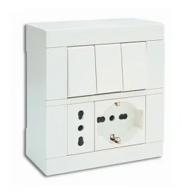 Boite apparente 3+3 modules S45 blanc — SOMEF 45Q06BG