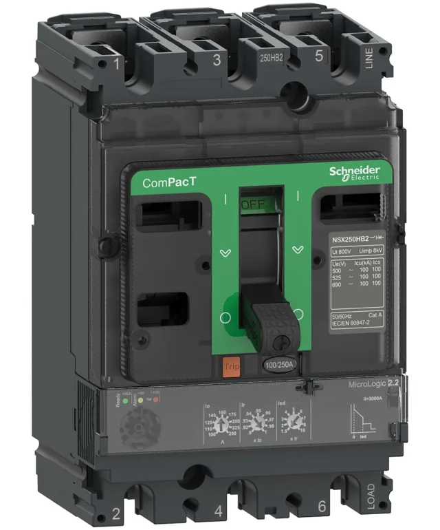 Disjoncteur ComPacT NSX C10B32D040 — 3P, 40 A, MicroLogic 2.2