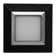 Plate CUBICA 44 square black with frame chrome 2 modules — SOMEF 44PZ22NLC