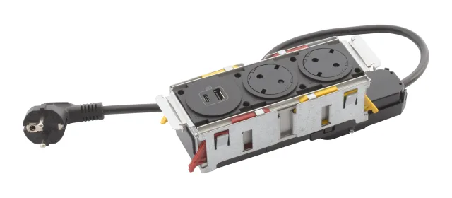 Legrand Incara furniture power module — 250V, IP20, Black — 654750