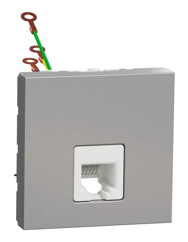 New Unica NU349730 rj12 telephone socket — aluminium