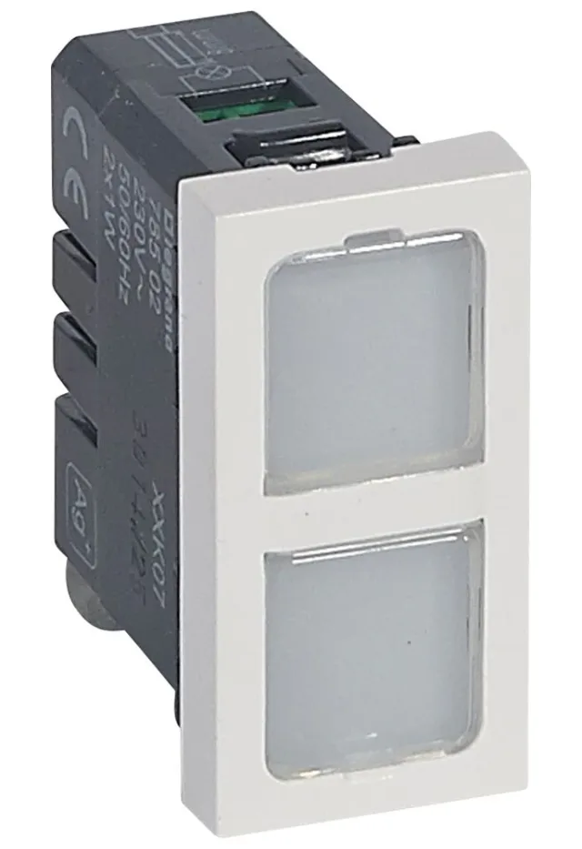 Voyant antimicrobien double 230V 1W Mosaic 1 module avec 4 étiquettes de couleur — Legrand