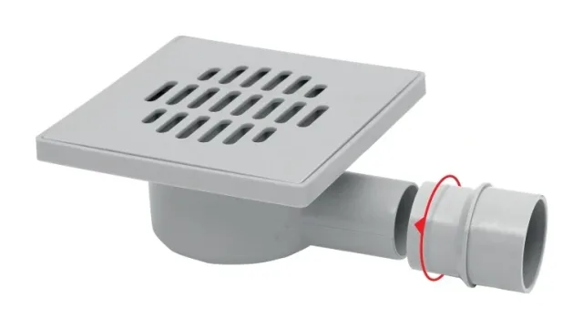 Floor drain in PVC adjustable 15 × 15 grey — EJIM JSB1102