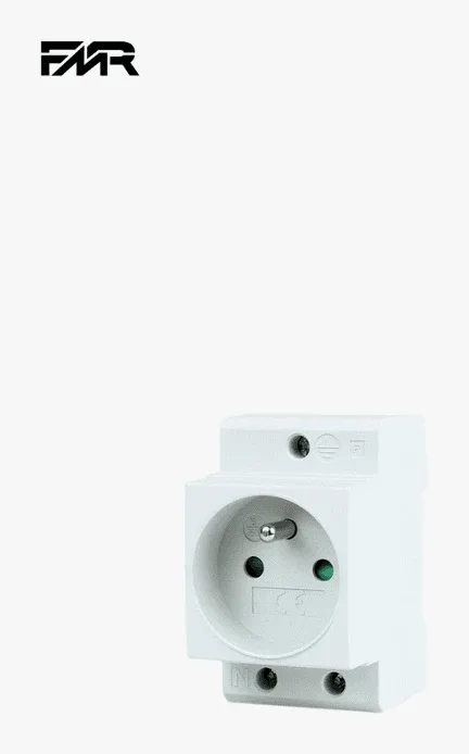 DIN-rail 2P+E socket — FMR
