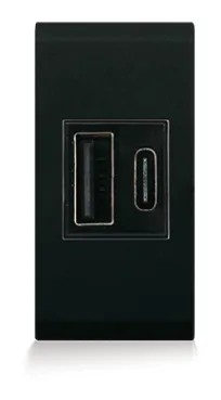 USB charger ultra-fast (PD) 20 W type A+C NERA 43 — SOMEF 432086USB