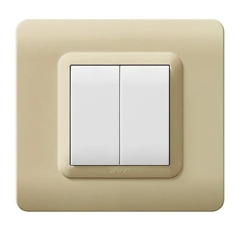 Plate technopolymer 44 square champagne 2 modules — SOMEF 44P32CHO