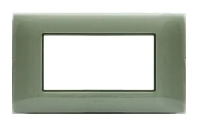 Plate YOUNG 44 rectangular green sage 4 modules — SOMEF 44PJ04SAL