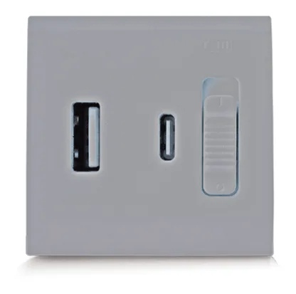 Chargeur USB ultra rapide (PD) 20 W type A+C 2 modules SYLVIA 43 — SOMEF 433085USB