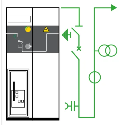Schneider Electric SM6-24 DM1-M — Medium-voltage (MV) switchgear cubicle — Bus coupler circuit breaker with metering