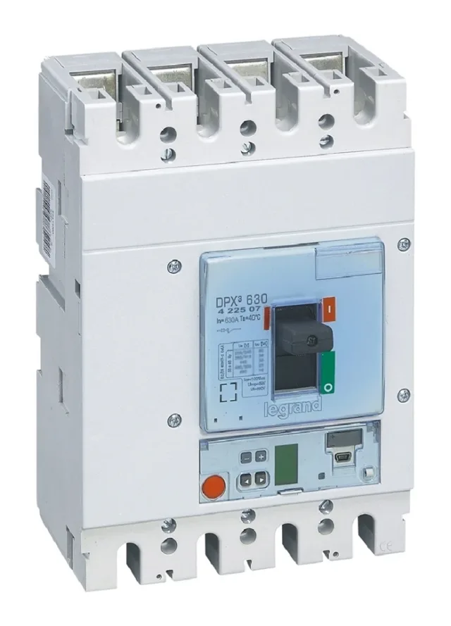 Legrand DPX³ 630 electronic S1 moulded-case circuit breaker — 630A, 4 poles, 36kA Icu at 400V, IP30 — 422507