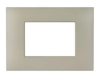 Plaque YOUNG 44 rectangulaire beige mat 3 modules — SOMEF 44PJ03TO