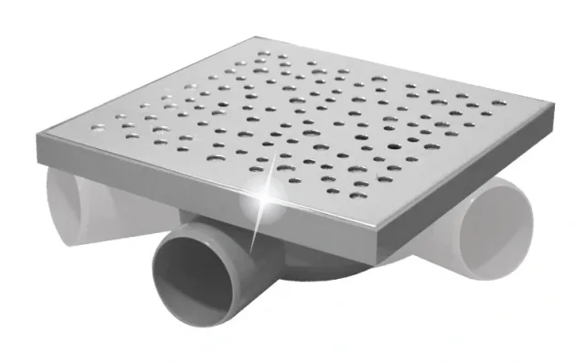 Floor drain adjustable 200 × 200 stainless steel Bubble — EJIM JSB1085
