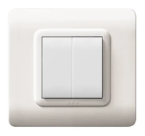 Plate technopolymer 44 square white 2 modules — SOMEF 44P32B