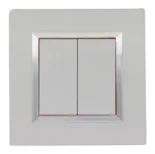Decorative wall plate BELLA square white / frame chrome — SOMEF 43P32BLC