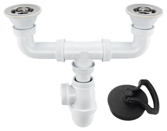 Double-bowl sink waste standard + ring — SOPAL