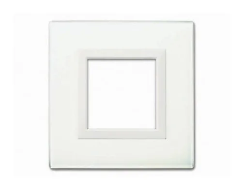 Plate VERA 44 square in glass white 2 modules — SOMEF 44PV22BL