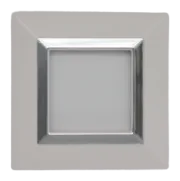 Plate CUBICA 44 square white with frame chrome 2 modules — SOMEF 44PZ22BBC