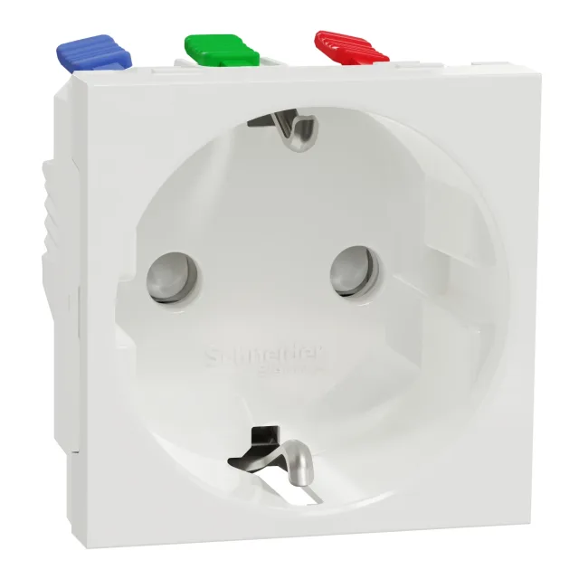 Prise Schuko 2P+T New Unica NU305718 — blanc