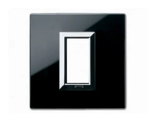 Plaque VERA 44 carree en verre noir absolu 1 module — SOMEF 44PV21NAL