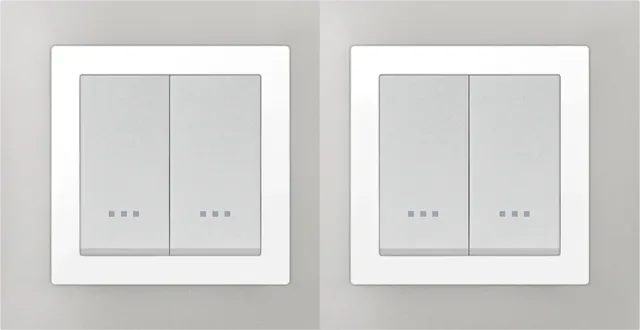 STIEL ALPHA Quadro 4-module square silver cover plate with chrome trim
