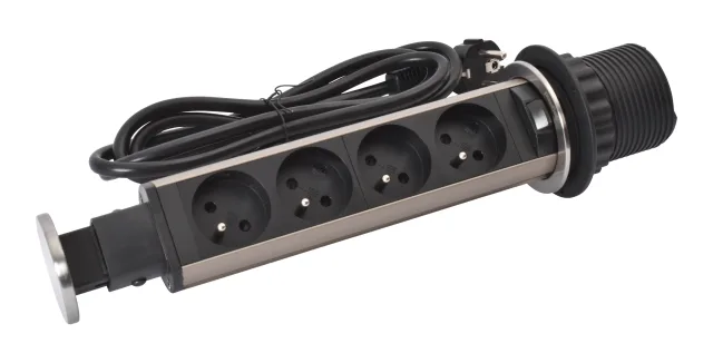 Legrand Incara furniture power tower — 250V, IP20, Black — 654972